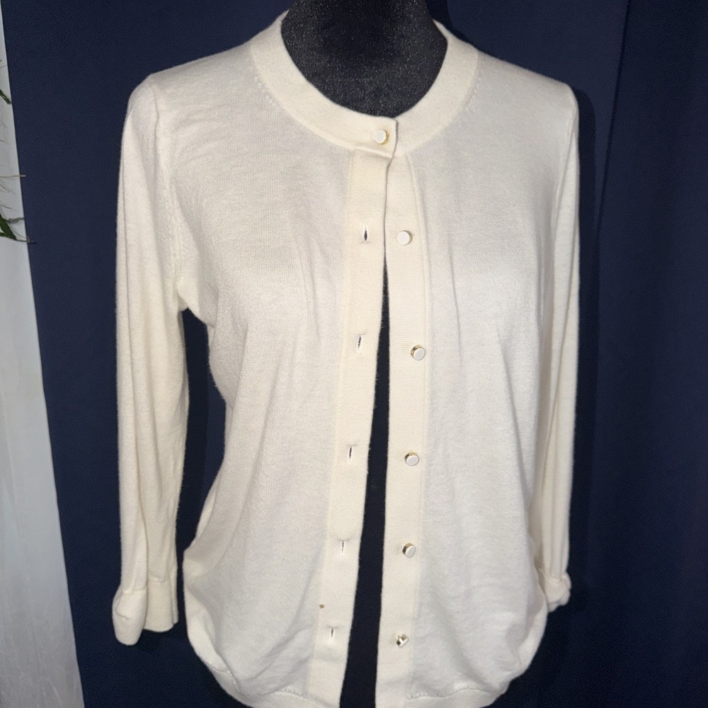 Kate Spade Ivory Button-Down Cardigan